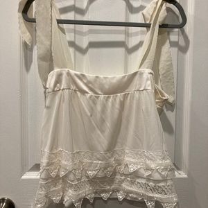Upcycled, handmade white lace nightie tank (M/L)